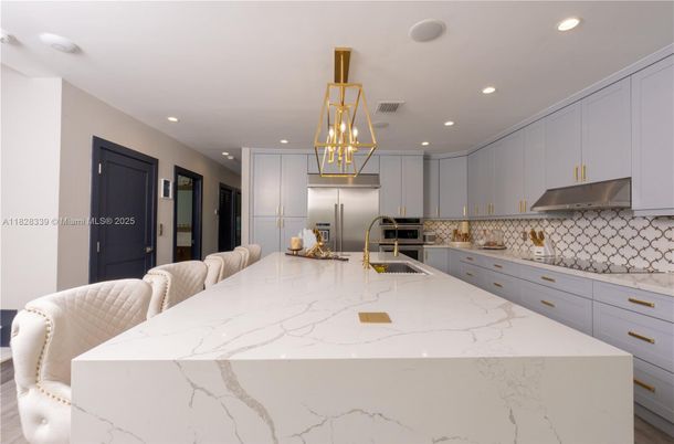 Interior, Kitchen, Pendant Lights, Recessed Lighting, Stainless Steel Appliances
