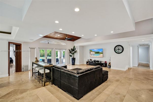 Interior, Living room, Recessed Lighting, Wooden Beams, Wooden Ceilings