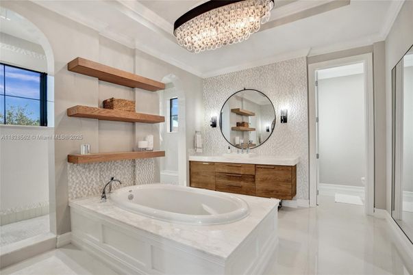 Bathroom, Chandelier, Interior