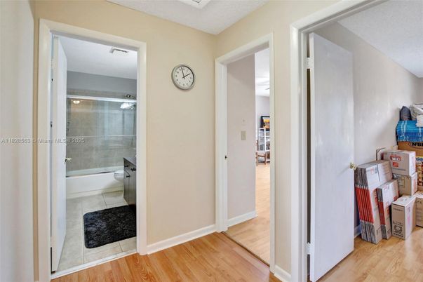 Bathroom, Glass Shower, Interior, Wood Texture Flooring