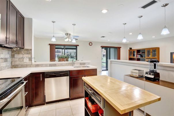 Interior, Kitchen, Pendant Lights, Recessed Lighting, Stainless Steel Appliances