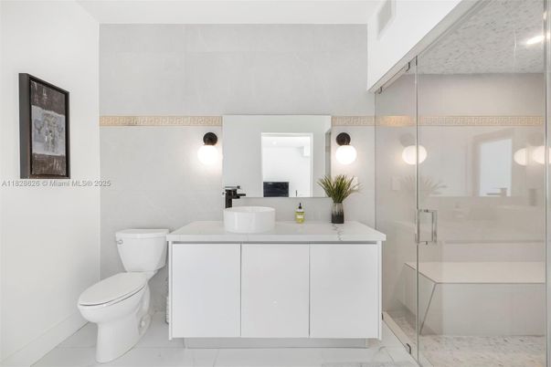 Bathroom, Glass Shower, Interior, Marble