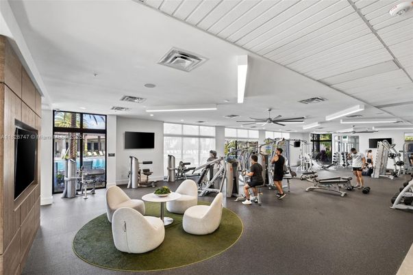 Fitness Equipment, Gym, Interior, Recessed Lighting