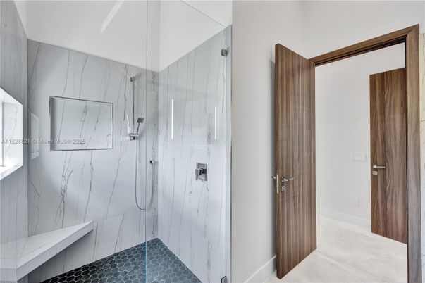 Bathroom, Glass Shower, Interior, Marble Walls