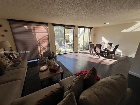 Dining room, Interior, Living room, Recessed Lighting, Wood Texture Flooring
