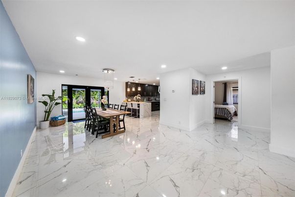 Bedroom, Dining room, Interior, Kitchen, Marble, Pendant Lights, Recessed Lighting