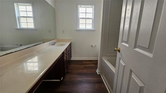 Bathroom, Dual Sink Vanities, Interior, Wood Texture Flooring