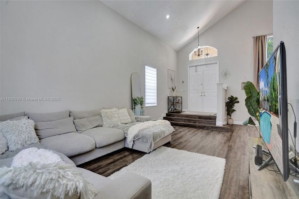 Chandelier, Interior, Living room, Recessed Lighting, Wood Texture Flooring