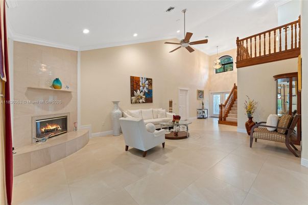 Fireplace, Interior, Living room, Recessed Lighting