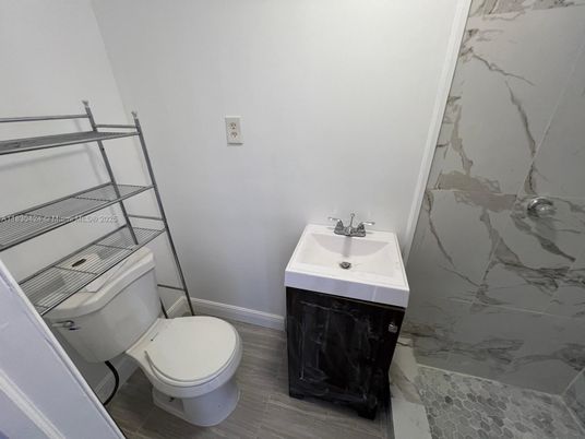 Bathroom, Interior, Marble Walls, Wood Texture Flooring