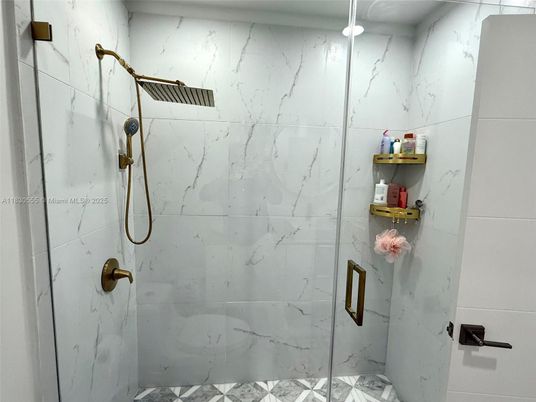 Bathroom, Glass Shower, Interior, Marble Walls