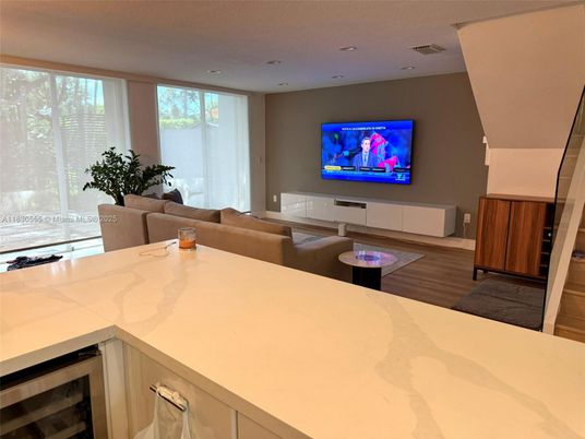 Interior, Kitchen, Living room, Recessed Lighting, Wood Texture Flooring