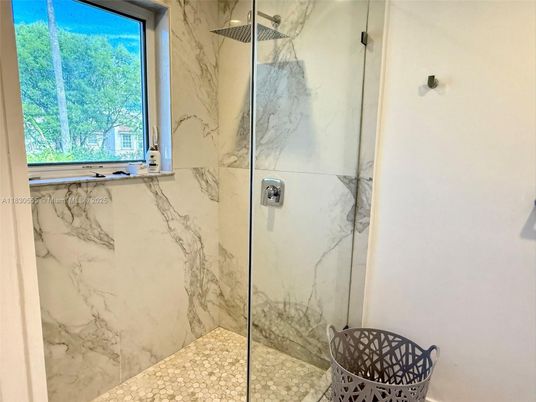 Bathroom, Glass Shower, Interior, Marble Walls