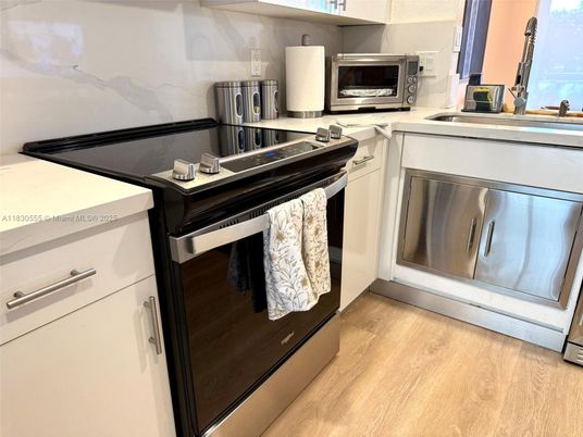 Interior, Kitchen, Stainless Steel Appliances, Wood Texture Flooring