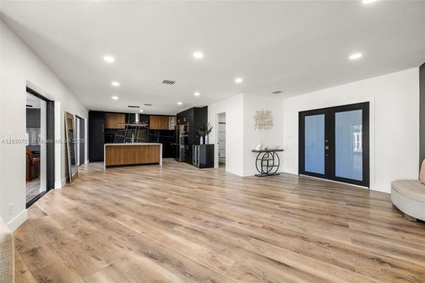 Interior, Kitchen, Recessed Lighting, Wood Texture Flooring