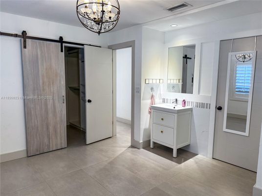 Bathroom, Chandelier, Interior, Recessed Lighting