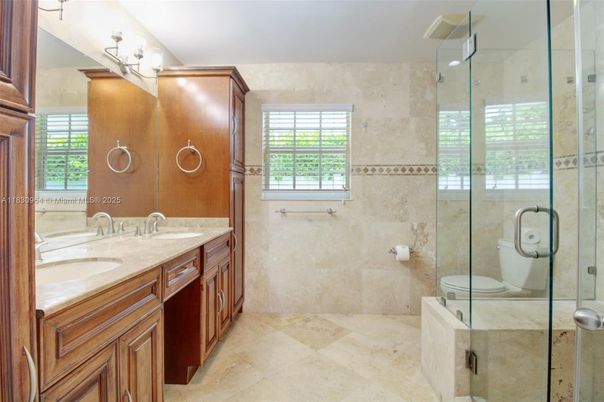 Bathroom, Dual Sink Vanities, Glass Shower, Interior