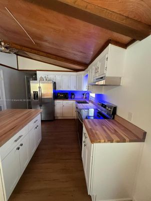 Interior, Kitchen, Stainless Steel Appliances, Wooden Ceilings, Wood Texture Flooring