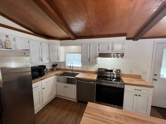 Interior, Kitchen, Stainless Steel Appliances, Wooden Beams, Wooden Ceilings, Wood Texture Flooring