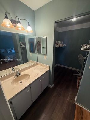 Bathroom, Dual Sink Vanities, Interior, Wood Texture Flooring