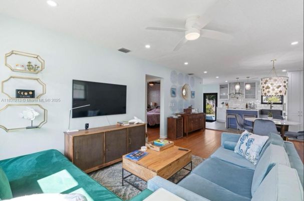 Dining room, Interior, Kitchen, Living room, Pendant Lights, Recessed Lighting, Wood Texture Flooring