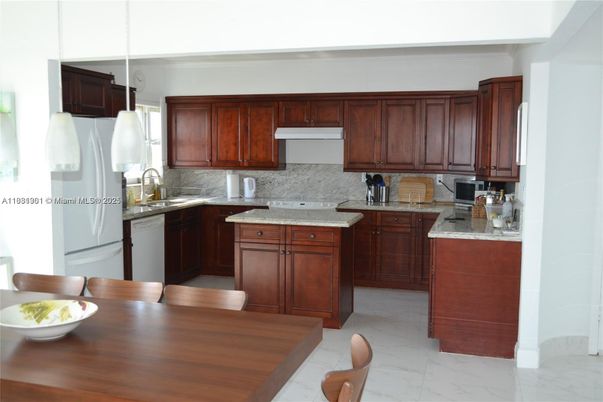 Interior, Kitchen, Marble, Pendant Lights