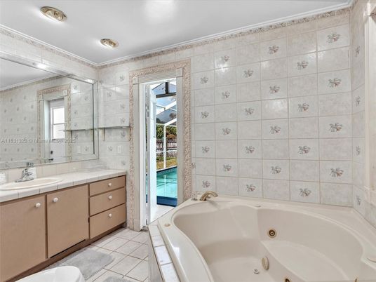 Bathroom, Dual Sink Vanities, Interior, Recessed Lighting, Tile Countertops