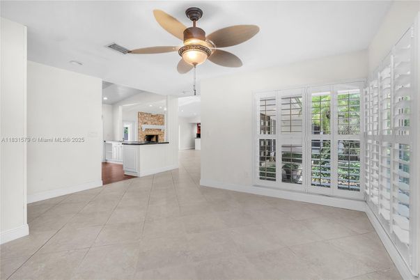 Empty room, Fireplace, Interior, Recessed Lighting
