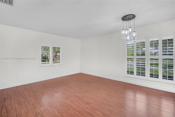 Empty room, Interior, Pendant Lights, Wood Texture Flooring