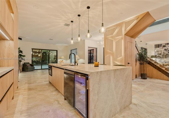 Interior, Kitchen, Pendant Lights, Recessed Lighting, Stainless Steel Appliances