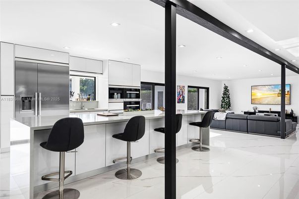 Interior, Kitchen, Marble, Recessed Lighting, Stainless Steel Appliances