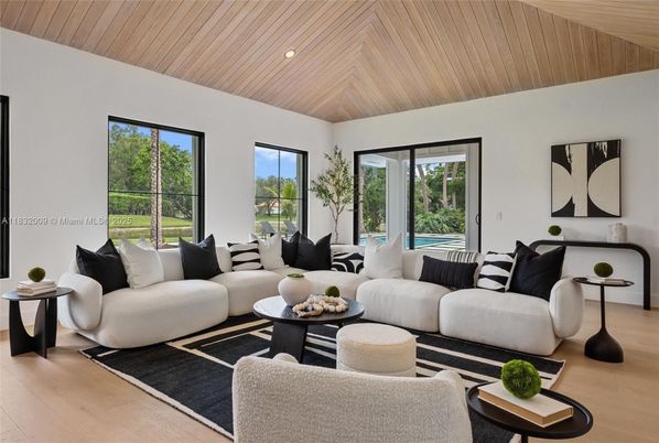 Interior, Living room, Recessed Lighting, Wooden Ceilings, Wood Texture Flooring