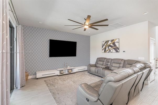 Home Theatre Room, Interior, Living room, Recessed Lighting, Wood Texture Flooring