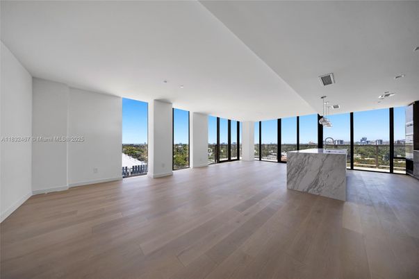 Empty room, Interior, Pendant Lights, Recessed Lighting, Wood Texture Flooring