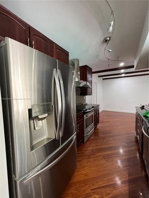 Interior, Kitchen, Stainless Steel Appliances, Wood Texture Flooring