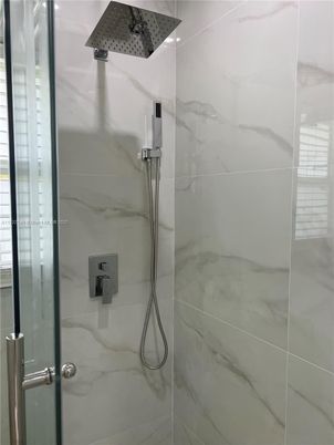 Bathroom, Glass Shower, Interior, Marble Walls