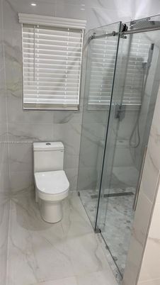 Bathroom, Glass Shower, Interior, Marble, Marble Walls