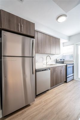 Interior, Kitchen, Stainless Steel Appliances, Wood Texture Flooring