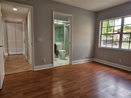 Bathroom, Empty room, Interior, Marble, Recessed Lighting, Wood Texture Flooring
