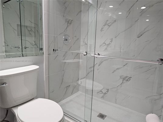 Bathroom, Glass Shower, Interior, Marble Walls