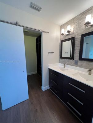 Bathroom, Dual Sink Vanities, Interior, Wood Texture Flooring