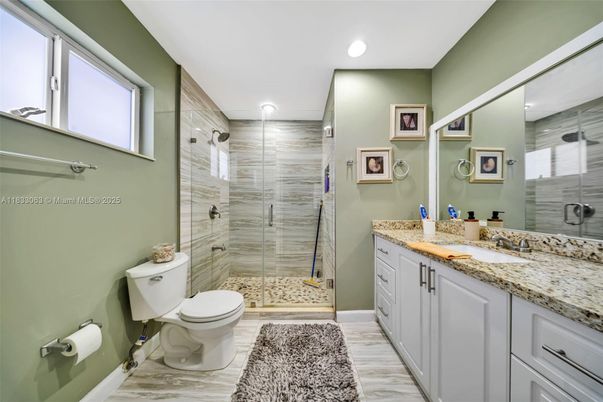 Bathroom, Glass Shower, Interior, Marble, Recessed Lighting