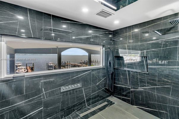 Bathroom, Glass Shower, Interior, Recessed Lighting, Water