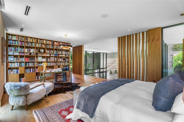 Bedroom, Home Office, Interior, Pendant Lights, Recessed Lighting, Wood Texture Flooring