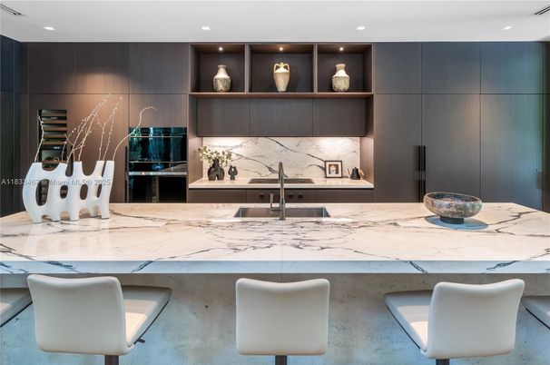 Interior, Kitchen, Marble Walls, Recessed Lighting