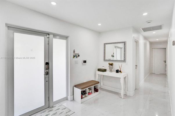 Elevator, Interior, Marble, Recessed Lighting