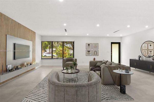 Interior, Living room, Recessed Lighting