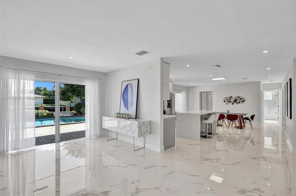 Dining room, Interior, Kitchen, Marble, Recessed Lighting