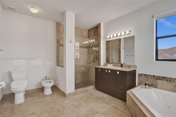 Bathroom, Dual Sink Vanities, Glass Shower, Interior