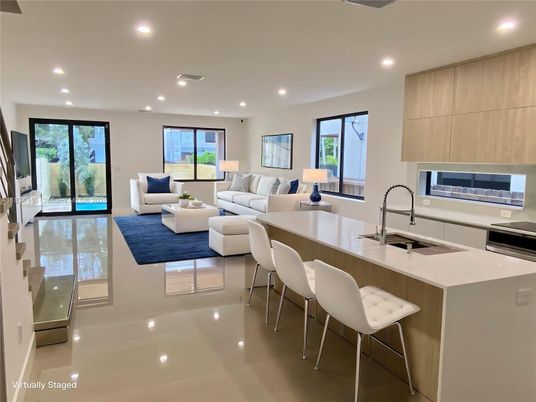 Interior, Kitchen, Living room, Recessed Lighting